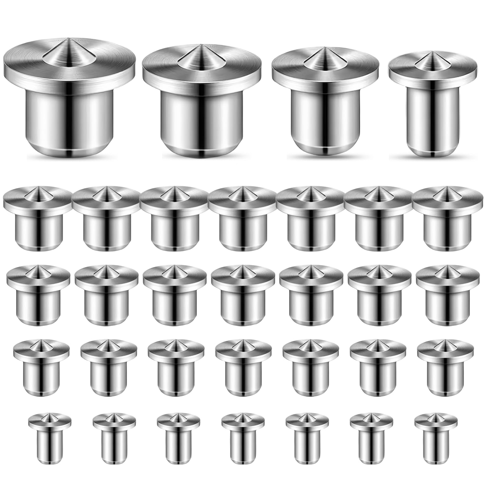 MINIEASE 32 Pcs Wood Dowel Tenon Centers Set, 6/8/10/12mm Dowel Pin Center Woodworking Alignment Tool