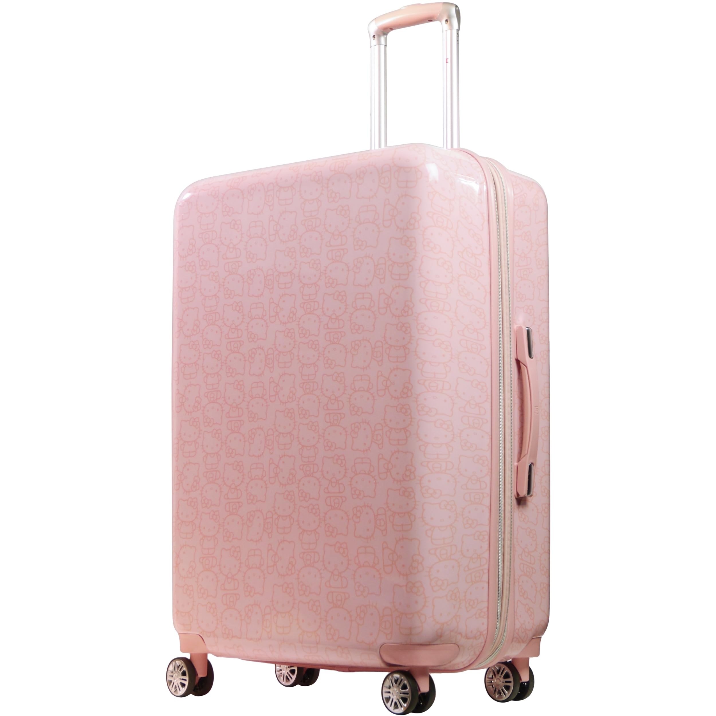 FUL Hello Kitty Rolling Luggage, Hardshell Suitcase with Spinner Wheels, Pink, 29 Inch