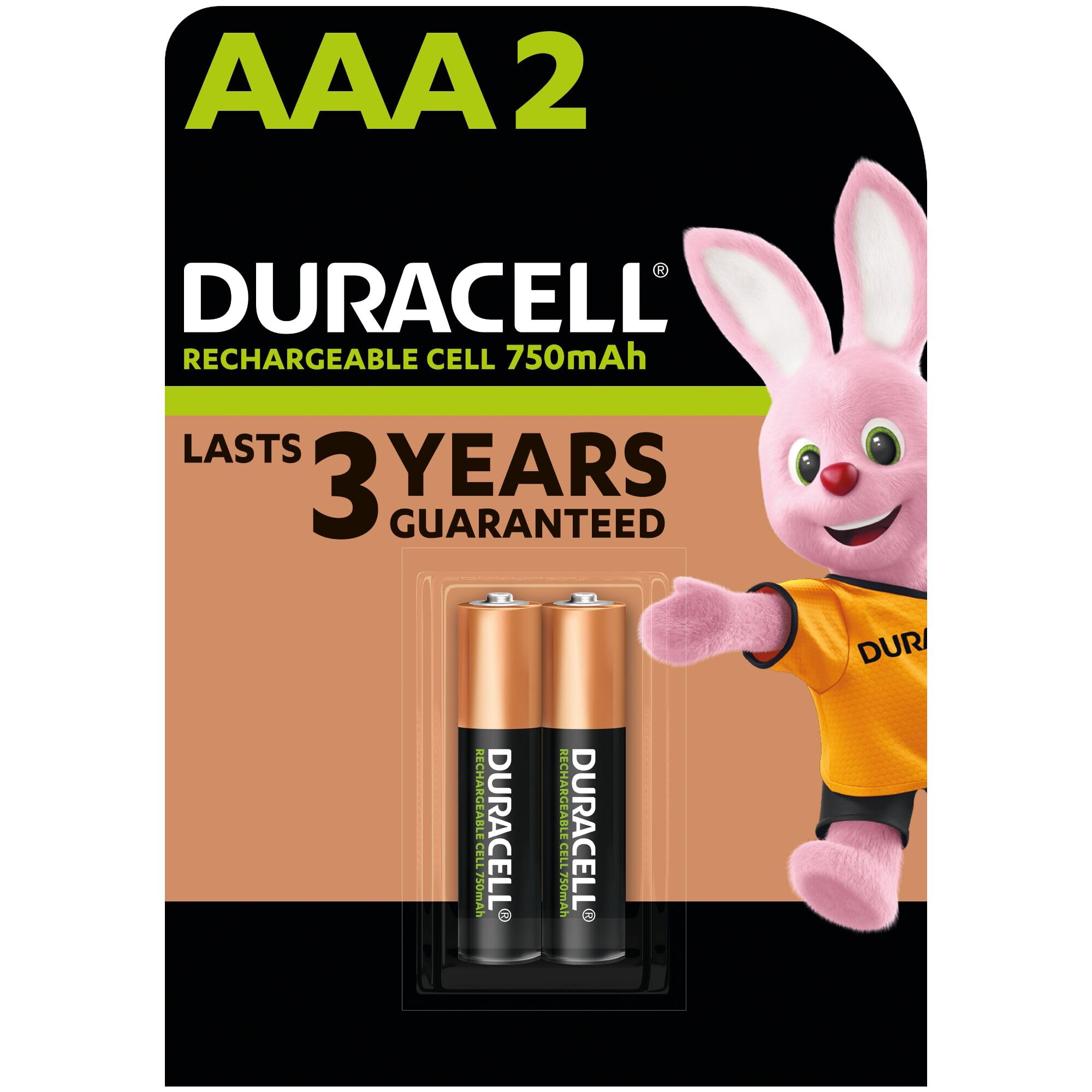 Duracell Rechargeable Batteries AAA (LR03) Pack of 2