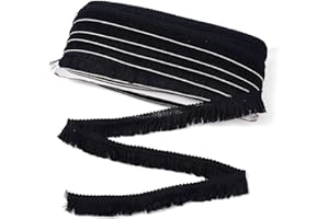 MEGA PET MegaPet Black Polyester Fringe Tassel Lace Trim 1 Inch x 82 Feet Chainette Fringe Fibre Trim for Sewing Quilting DIY Home Decoration Clothing Cushions Pillow Curtain Home Crafts