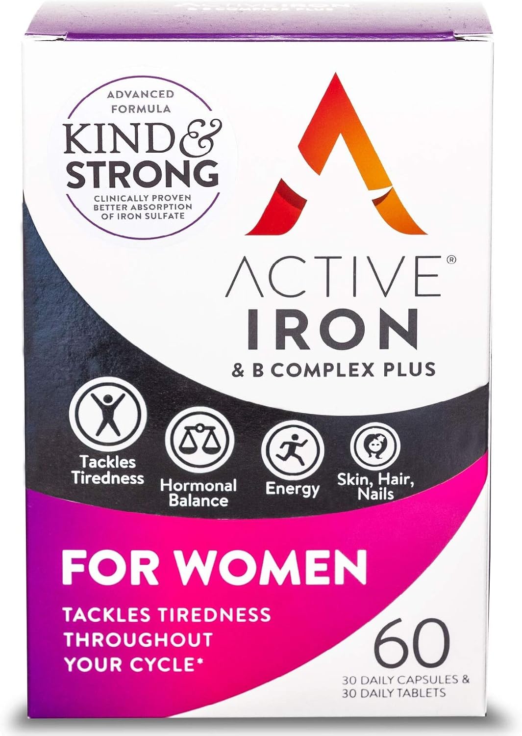 Active Iron Supplement 17 mg Multivitamin for Women, Clinically Proven to Increase Energy & Reduce Tiredness, Gentle - Image 3