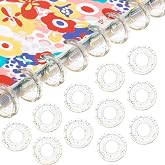 120 Pieces Plastic Heart Book Binding Discs Discbound Expansion Discs Binder Rings for DIY Notebooks Planners (Clear with Sequins)
