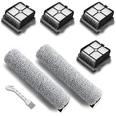 Replacement Parts for iFloor 3/Floor One S3 Wet Dry Vacuum Cleaner, 2 Pack Brush Rollers + 4 Pack Vacuum Filters