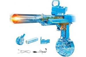 Reenovan Electric Water Gun for Adults and Kids, Automatic Water Blaster with Light-Up Muzzle, Squirt Gun with Rechargeable B