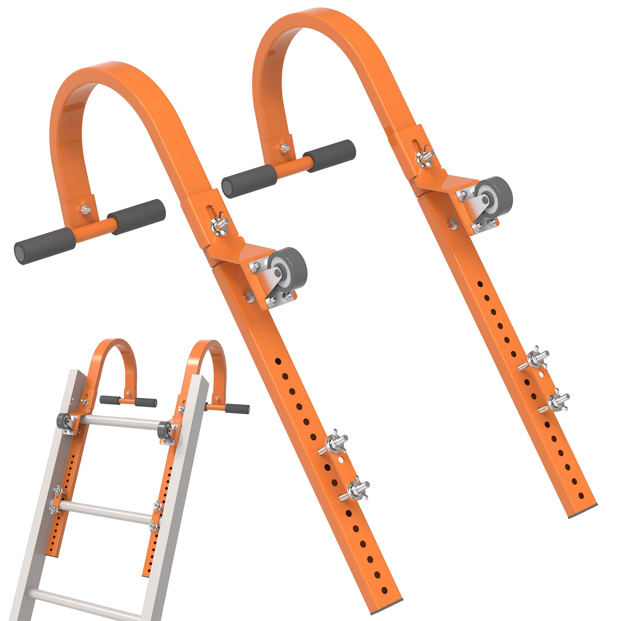 Photo 1 of 2 Ladder Roof Hook with Wheels, Heavy Duty Steel Ladder Hooks with Grip T-Bar for Damage Prevention, 550 Lb Weight Capacity, Easy Access to Steep Roofs