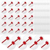 Noveread Red on Clear 200 Pcs Football Helmet Award Vinyl Stickers | Sledgehammer Design for Player Rewards, 1 Inch Sports Vinyl Decals, 8 Sheets with Strong Adhesive for Team Recognition