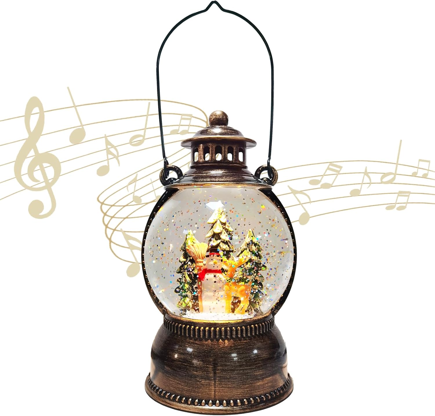 Snow Globes - Christmas Lantern,Christmas Snow Globe,Christmas Decorations,Water Lanterns with Swirling Glitter, Christmas Tree Lighted Christmas Decorations Indoor