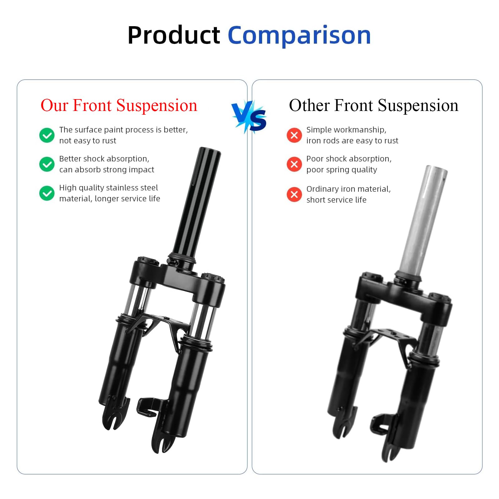 MIMIRACLE Electric Scooter Front Suspension Kit Spring Fork Compatible with Max G30 G30LP Segway Ninebot Electric Scooter Shock Absorption Parts Anti-Vibration Accessories with Foot Stand