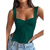 Trendy Queen Double Lined Tops for Women Summer Going Out Backless Crop Tank Tops Teen Girls Cute Shirts Preppy Clothes