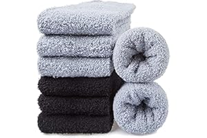 LORITTA Mens Fuzzy Socks, Warm Winter Fluffy Cozy Slipper Fleece Socks for Men