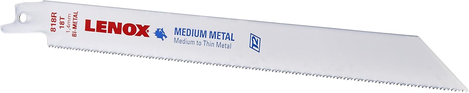 LENOX Tools Metal Cutting Reciprocating Saw Blade with Power Blast Technology, Bi-Metal, 8-inch, 18 TPI, 25/PK, Model:20487B818R - - 