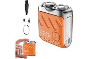EISNZLAN R-12 Luggage Electric Shaver, Mini Shavers for Men, Beard Shaver Mini and Portable Suitcase Design, Electric Mini Portable Razor,USB Rechargeable One-Button Long Lasting for Home Travel(Orange)