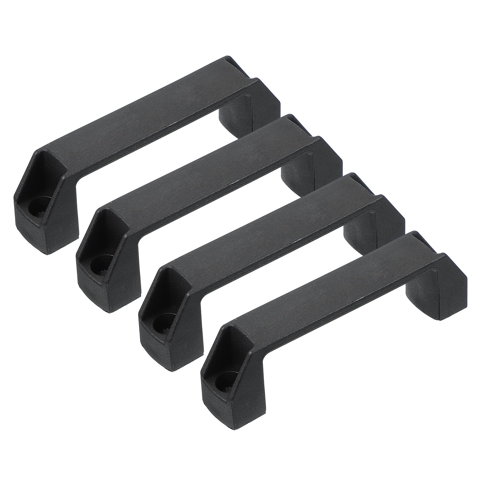 PATIKIL Plastic Pull Handles 120mm Hole Centers, 4 Pcs Square Drawer Pulls Kitchen Hardware for Luggage Mechanical Equipment Door Cupboard Handle, Black