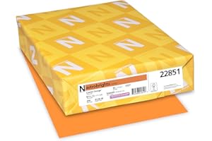Neenah Astrobrights Premium Color Card Stock, 65 lb, 8.5 x 11 Inches, 250 Sheets, Cosmic Orange