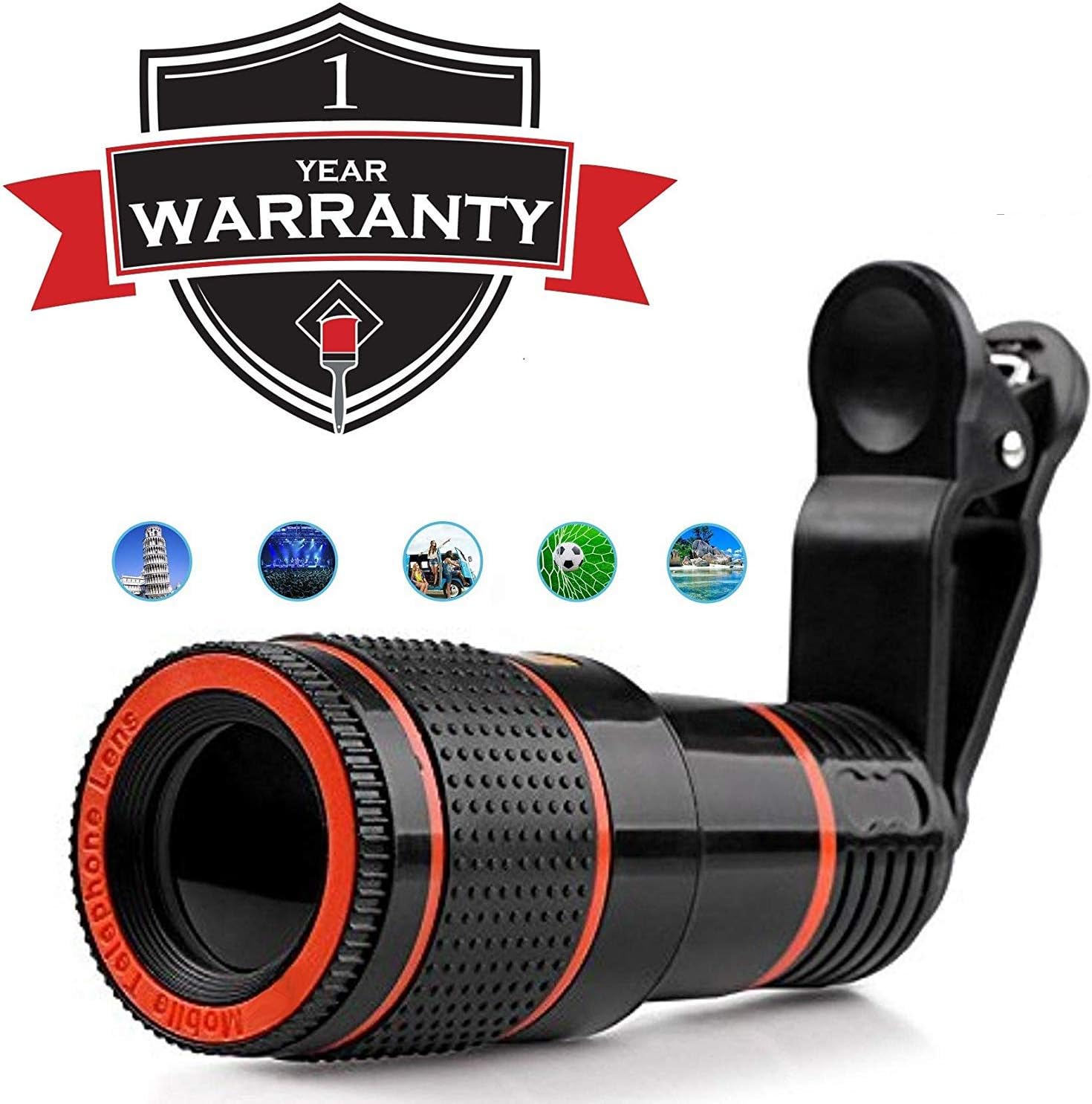 Success Stationery™ Mobile Camera 8X Zoom Wide Angle HD Telescope Lens with Blur Background and Universal Clip Holder for All Latest iPhones and Android Smartphones