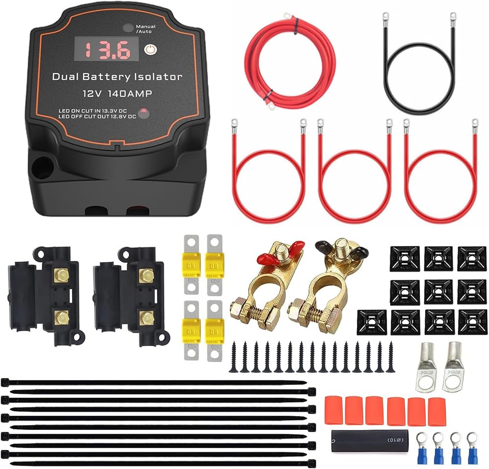 Heart Horse 12V Dual Battery Isolator Kit 140A VSR with LED Display