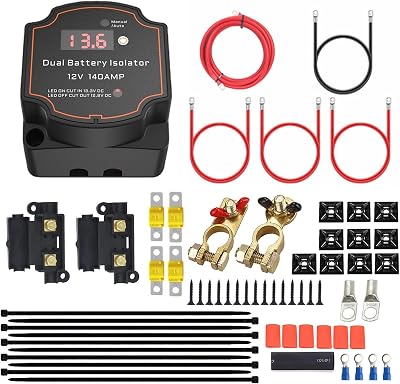 Heart Horse 12V Dual Battery Isolator Kit 140A VSR with LED Display