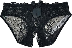 Women's Bow Cheeky Tummy Control Panties Bow Tie Thongs Soft Underwear Cute Crotchless Briefs Eversoft See Through