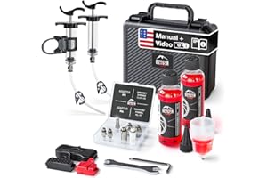Borgen Brake Bleed Kit PRO for Shimano, Tektro & TRP Hydraulic Disc Brakes – Bike Bleed Kit with Video Guide- Incl. 2X Mineral Oil Brake Fluid – Bike Tool Kit for Brake Bleeding