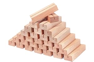 Gipizi 30Pcs Wooden Place Card Holders, Wood Photo Picture Card Holders for Weddings Banquets and Parties, Beech Table Number Holder Stands, Wood Menu Holder for Restaurants