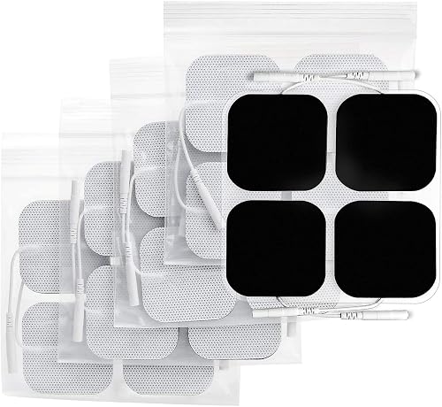 AUVON TENS Unit Pads, 2" x 2" 20 Pcs Electrode Patches with Upgraded Self-Stick Performance and Non-Irritating Design for Electrotherapy