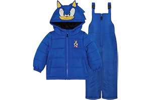 SEGA Sonic The Hedgehog Boy’s Heavyweight 2-Piece Snow Bib & Jacket Snowsuit