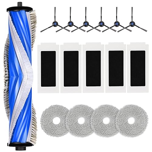 Replacement Parts Accessories Kit Compatible with ECOVACS DEEBOT T30S/T30S Combo/Yeedi M12 PRO Robot Vacuum Cleaner 1 Roller Brush,6 Side Brushes,5 Hepa Filters,4 Mop Pads