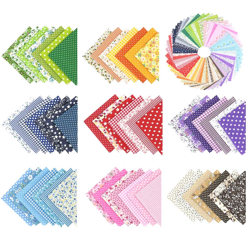 56Pcs Cotton Fabric Quilting Patchwork Fabric, Floral Cotton Fabric Squares, Cotton Fabric Bundles Quilting Sewing Patchwork Cloths DIY Cotton Fabric Patchwork Squares Arts Craft Fabric Sheets 25x25cm