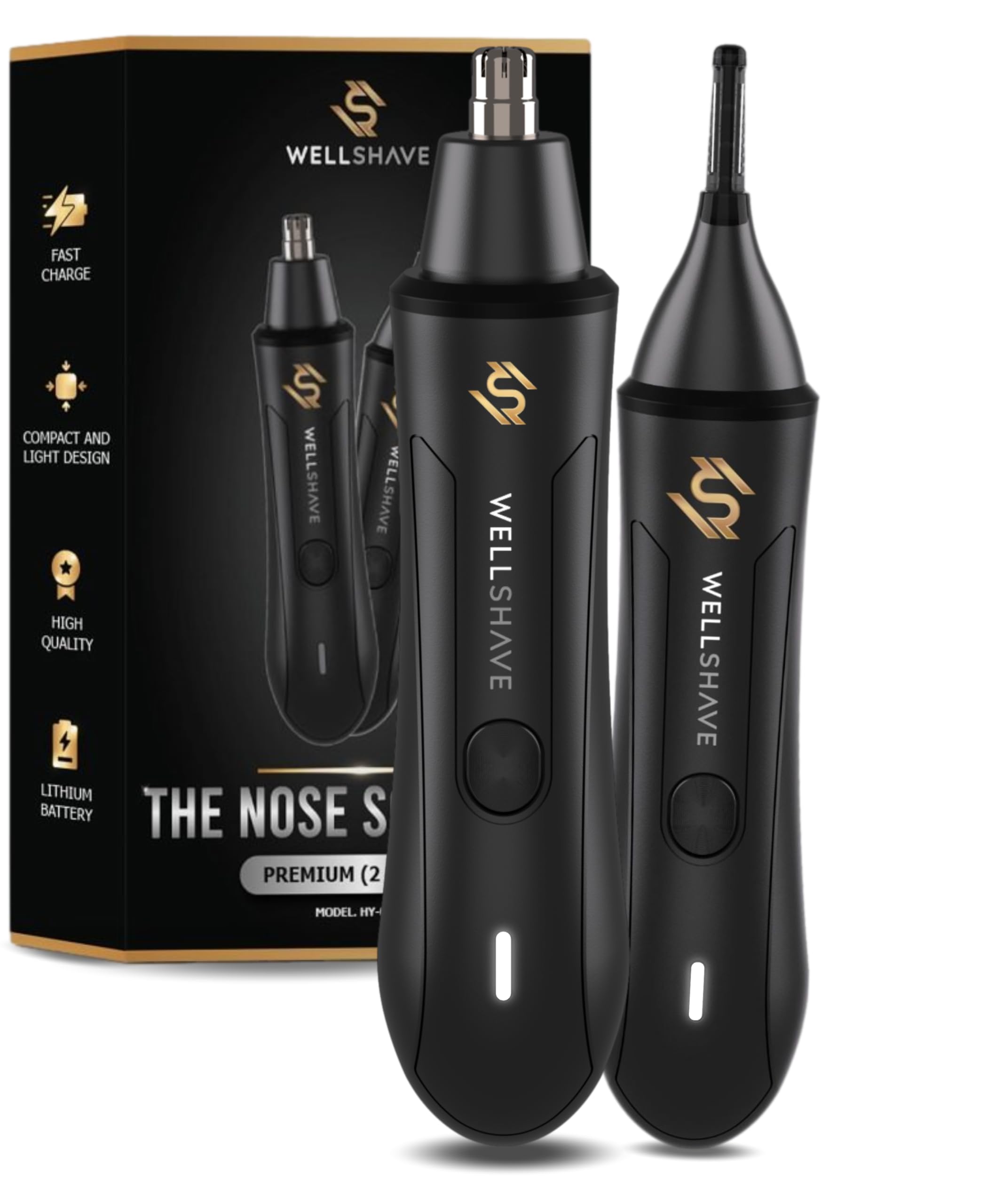 Wellshave 2 in 1 Nasenhaartrimmer - Augenbrauen- und Ohrhaartrimmer - Nasenhaarschneider - Nasenhaarentferner - Nasentrimmer - Ohrhaarentferner - Nasenrasierer