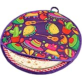 12 Inch Tortilla Warmer Pouch Microwavable Fabric Tortilla Heater Pouch Insulated Cloth Pouch for Tortillas and Pizza Rolls Microwavable Fabric Bag Keeps Food Warm for One Hour