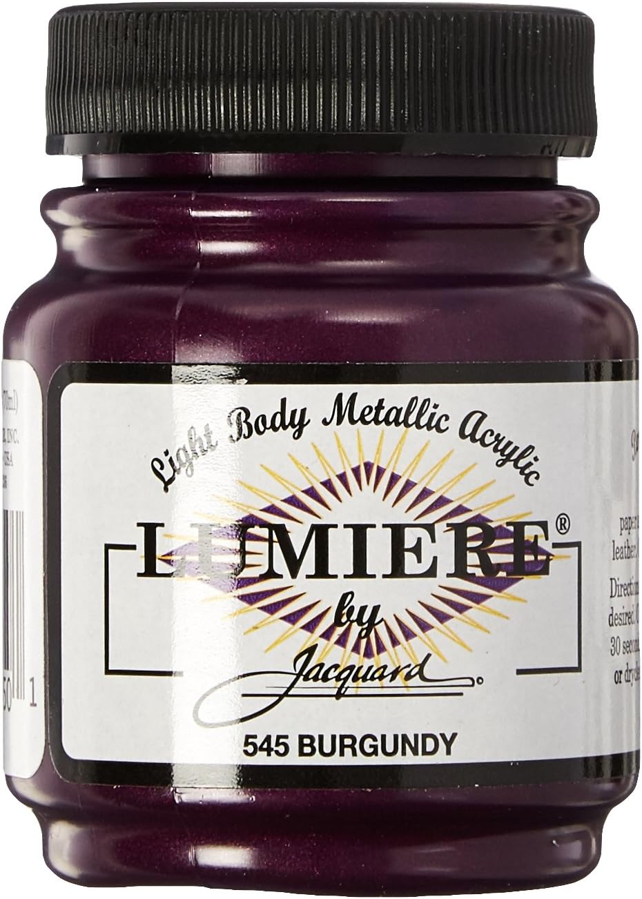 Jacquard Lumiere Paint Burgundy 2.25Oz, 70 ml (Pack of 1)