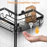 KEGII Telescopic Corner Shower Caddy Black 4-Tier Adjustable Shelf view 7