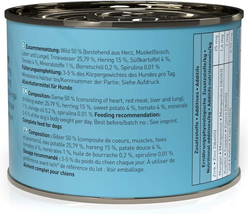 dogz finefood Wet Dog Food, N° 12 Wild & Herring, Fine Food Wet Food for Dogs & Puppies, Grain Free & Sugar Free - Image 4