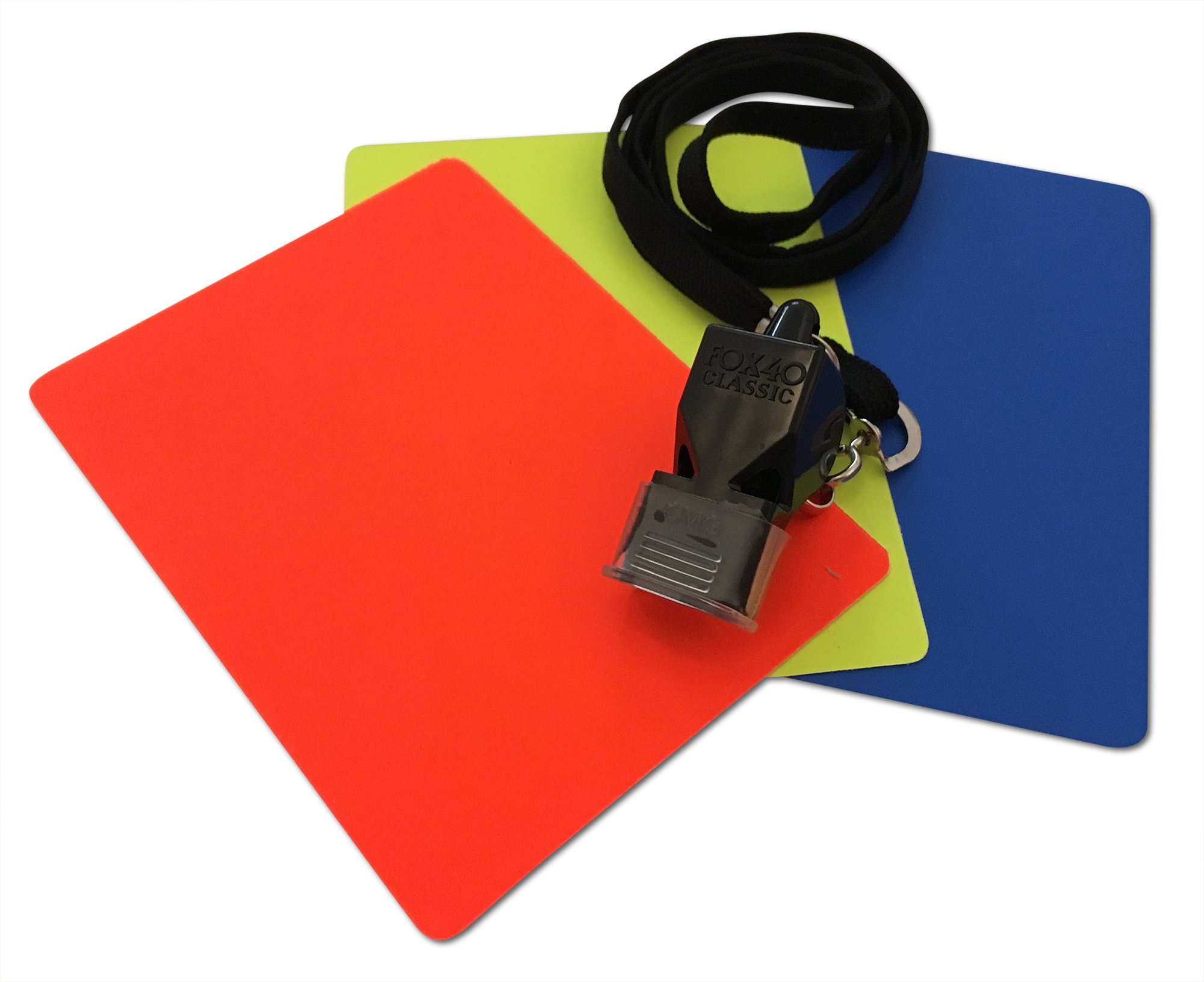 referee at work Referee Set Handball with Whistle and Disciplinary Cards Red, Yellow and Blue, 4 Pieces (Handball)