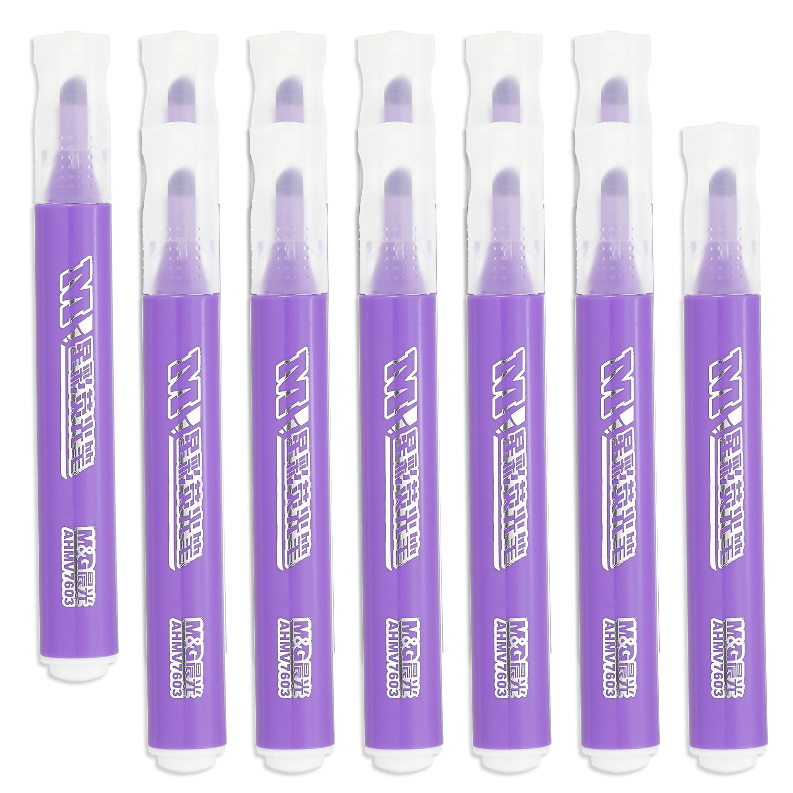 M&G Purple Highlighter, 12 Pack High Lighters Highlighters No Bleeds Highliters Pens Neon Cute Highlighters Bulk Clear View Bright Tip Marker for Books
