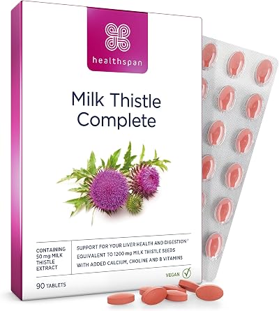 Healthspan Milk Thistle Liver Support 90 Tablets 80% Silymarin 50mg