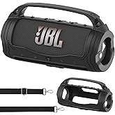 JCHPINE Silicone Cover Case for JBL Flip 7 Portable Speaker, Accessories for JBL Flip 7 Protective Case with Silicone Handle (Black)