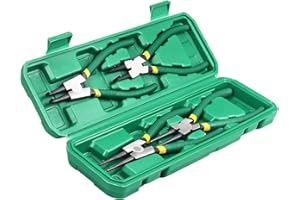 4 Piece Snap Ring Pliers Set, Heavy Duty Circlip Pliers Kit 7 Inch,Snap Ring Removal Tool for Automotive and Machinery Repair