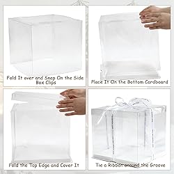 TINSKY 6 Pcs Clear Cake Boxes with Lids Plastic
