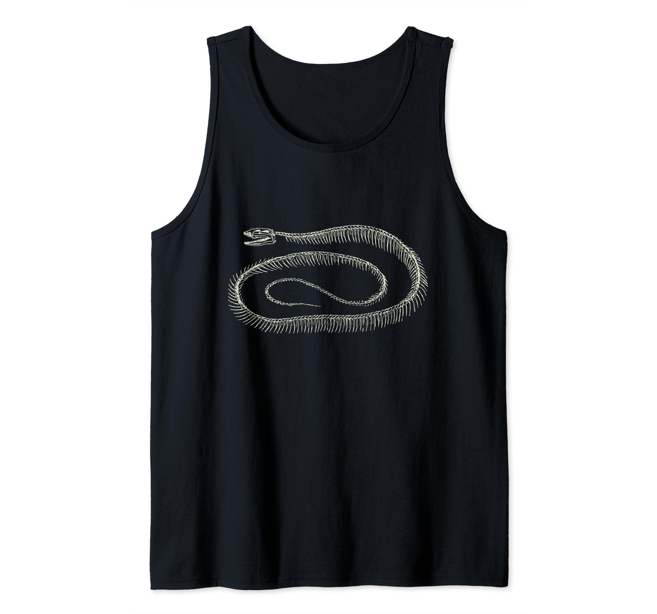 Snake Skeleton reptile serpent illustration distressed Tank Top