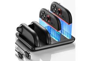 ZRZLMVP Switch 2 JoyCon Charger for Nintendo Switch 2 Joy Con - 4 in 1 Charging Dock for Joy-Con 2 Controllers, 2H Fast Charge Switch2 Controller Charger Station with LED Indicator for Joycon2 Accessories