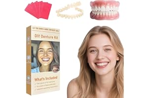 HEMOCRYPTIC Denture Do it Yourself Full Set of Top and Bottom Fake Teeth to Create Your Perfect Smile at Home-NN06