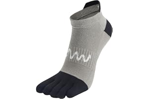 Spacer Mobility Grip Toe Socks All Day Stride, Non-Slip Finger Socks for Pilates, Yoga, Gym, Unisex - Black and Grey