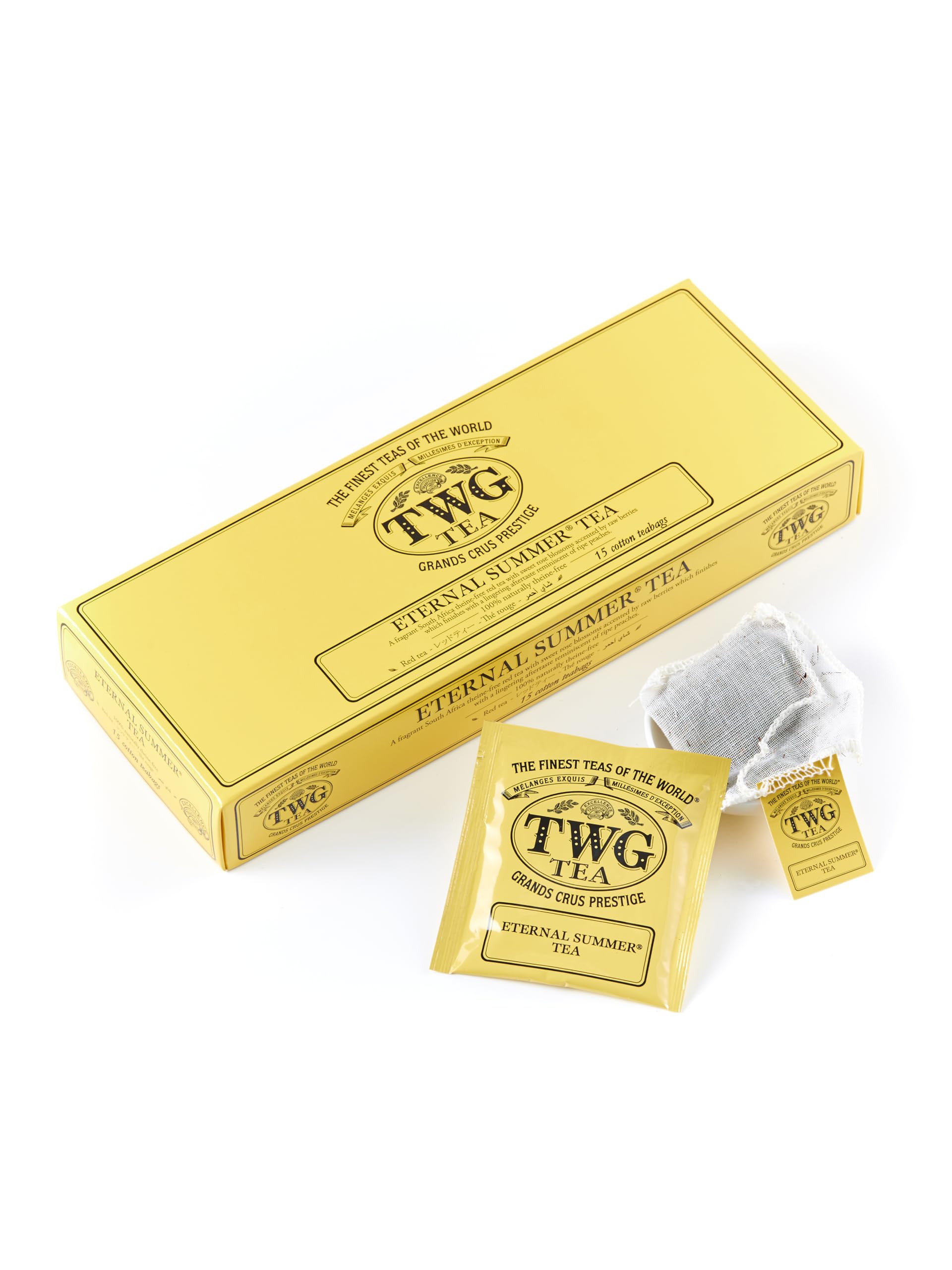 TWG Tea | Eternal Summer Tea | Rooibos | Flowers & Redcurrant | 15 Hand Sewn Cotton Teabags | Gift Set