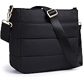 LOTEZAVA Cross Body Purses for Women Lightweight Quilted Puffer Tote Bag Casual Hobo Nylon Shoulder Handbag Travel
