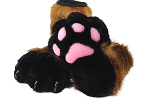 ZFKJERS Cosplay Animal Cat Plastic Claws for Fursuit Feet Paw Shoes Furry Paw Slippers Adults Costume Accessories Set