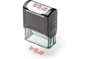 SIRDAS Self Inking Rubber Stamp, Refillable Red Ink Preinstalled - 1.4" x 0.51" X (35 x 8mm) (Not My Job)