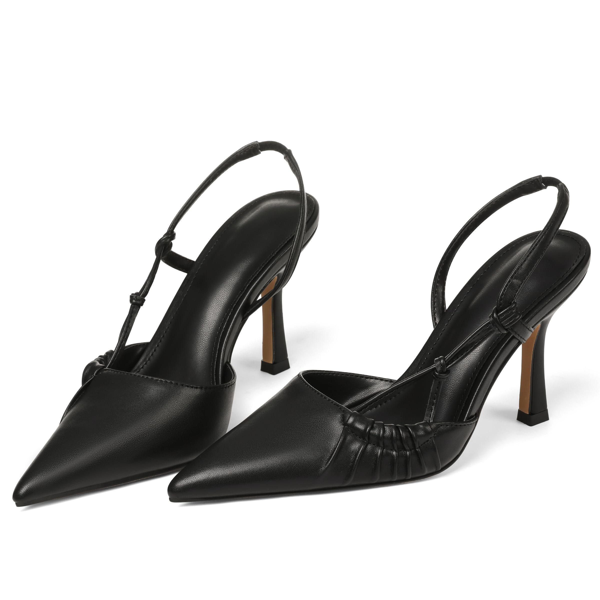 Photo 1 of Tarkwa Womens Slingback Kitten Heel Closed Pointed Toe Stiletto Pumps 2025 Ankle Strap for Wedding Party Daily Dress Shoes