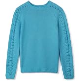 Kid Nation Girls Sweaters for Teen Girls Toddler Girl Crewneck Pullover | Long Sleeve Knit Top for Casual Fall Winter Wear