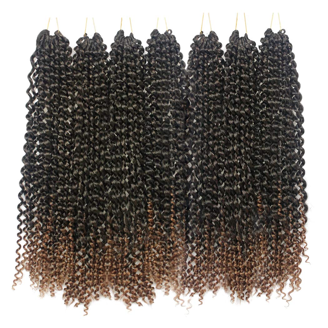 7 Packs Passion Twist Hair 18 Inch Water Wave Synthetic Braids for Passion Twist Crochet Braiding Hair Goddess Locs Long Bohemian Locs Hair (22Strands/Pack, T30#)